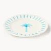 Plato postre pintado a mano The Palms