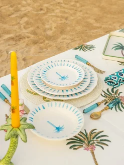 Plato postre pintado a mano The Palms