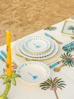 Plato postre pintado a mano The Palms