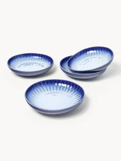 Platos hondos artesanales con esmalte reactivo Vinci, 4 uds.