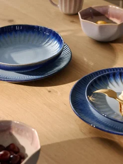 Platos hondos artesanales con esmalte reactivo Vinci, 4 uds.