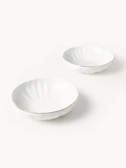 Platos hondos de porcelana con relieves Sali, 2 uds.