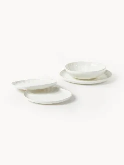 Platos hondos de porcelana con relieves Sali, 2 uds.