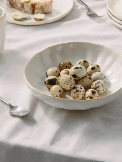 Platos hondos de porcelana con relieves Sali, 2 uds.