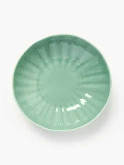 Platos hondos de porcelana con relieves Sali, 4 uds.