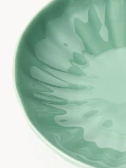 Platos hondos de porcelana con relieves Sali, 4 uds.