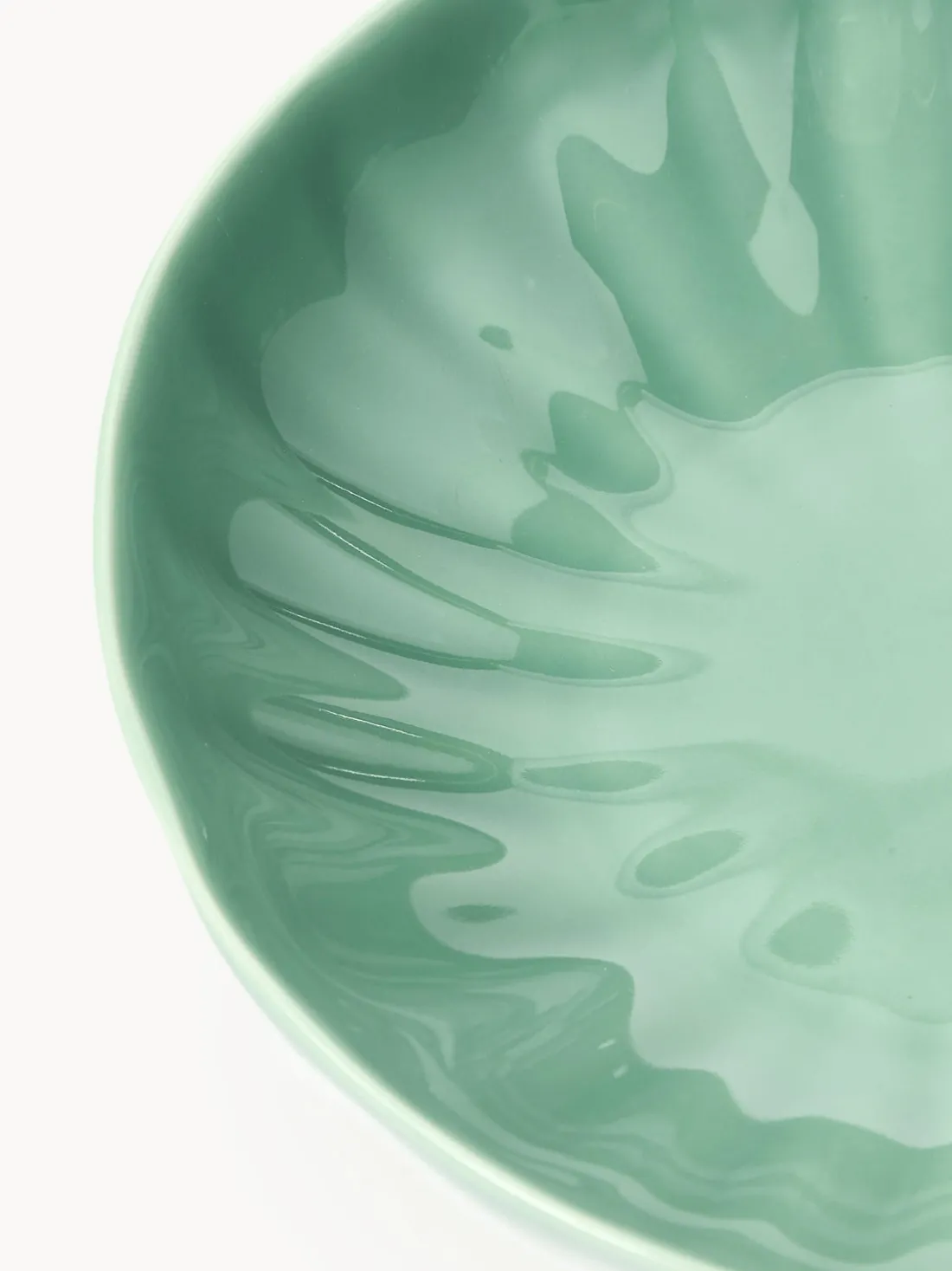 Platos hondos de porcelana con relieves Sali, 4 uds.