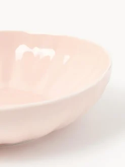 Platos hondos de porcelana con relieves Sali, 4 uds.