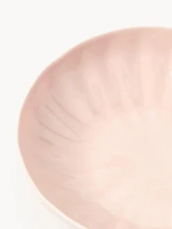 Platos hondos de porcelana con relieves Sali, 4 uds.