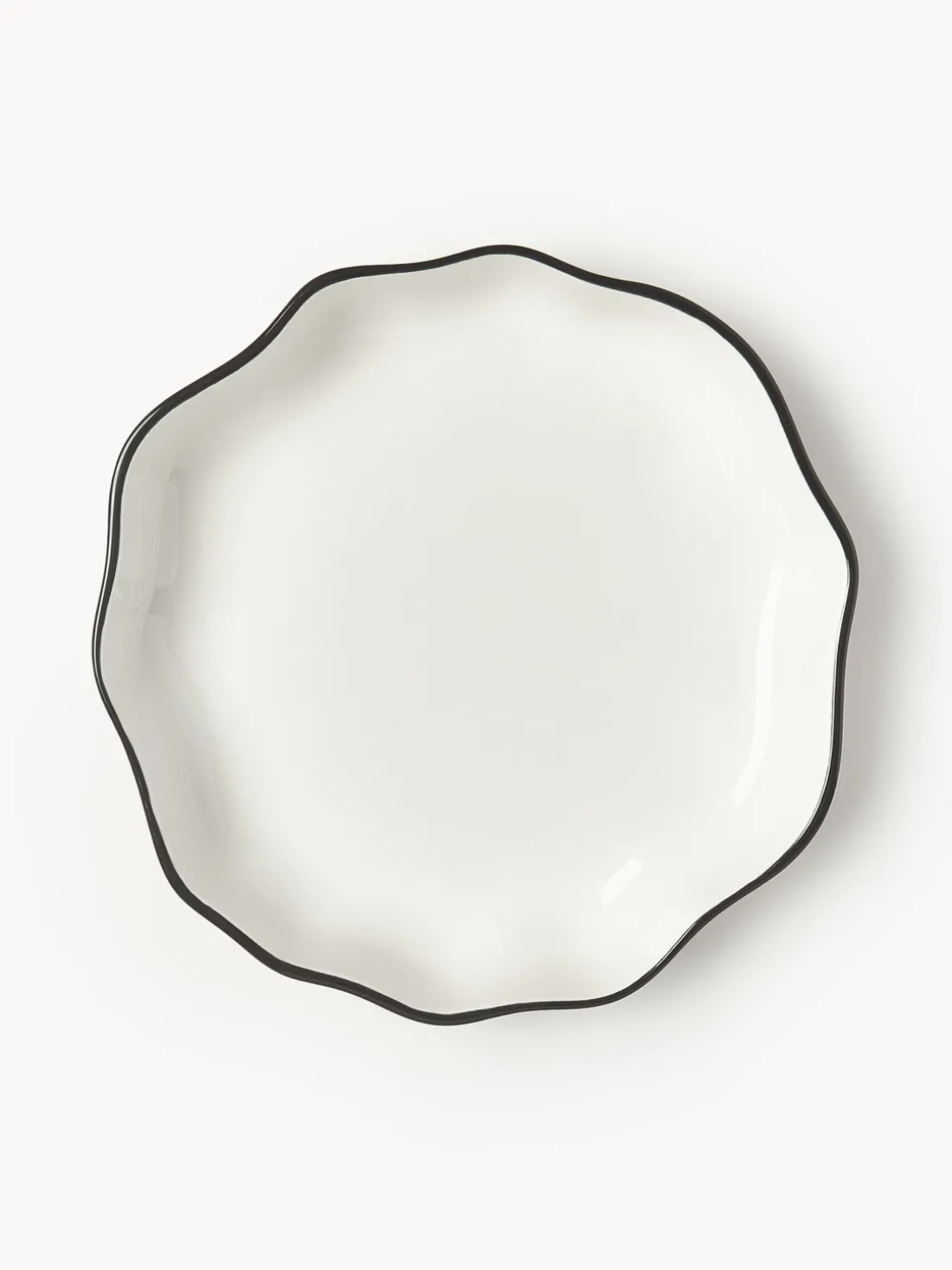 Platos hondos de porcelana con volantes Bia, 4 uds.