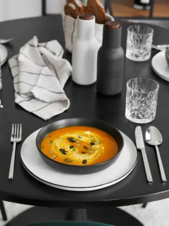 Platos llanos artesanales de porcelana Salt, 4 uds.