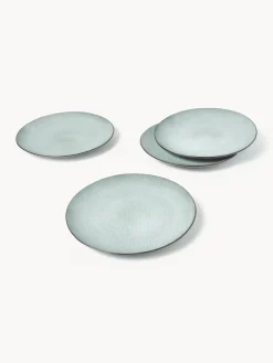 Platos llanos artesanales Nordic Sea, 4 uds.