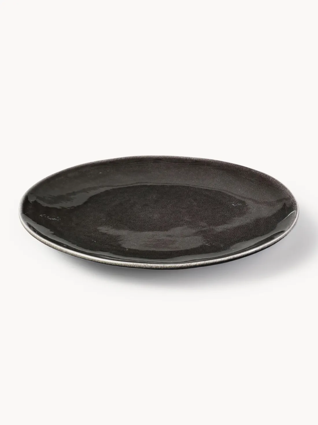 Platos llanos artesanales Nordic Coal, 4 uds.