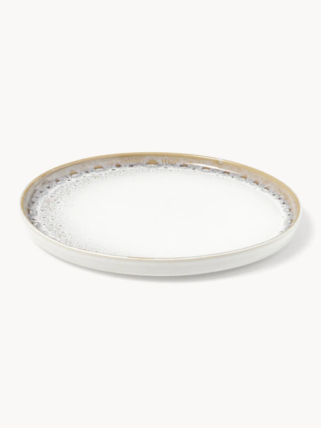 Platos llanos artesanales con esmalte reactivo Danza, 4 uds.