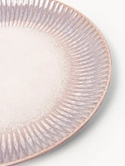 Platos llanos artesanales con esmalte reactivo Vinci, 4 uds.