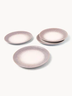 Platos llanos artesanales con esmalte reactivo Vinci, 4 uds.