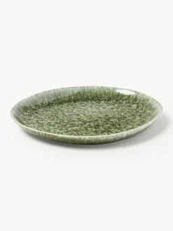 Platos llanos artesanales con forma orgánica Macey, 4 uds.