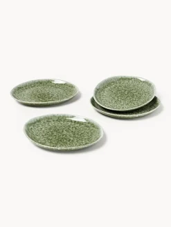 Platos llanos artesanales con forma orgánica Macey, 4 uds.