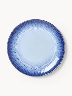 Platos llanos artesanales con esmalte reactivo Vinci, 4 uds.