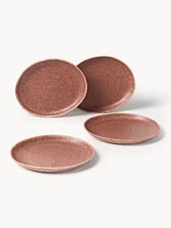 Platos llanos artesanales de forma orgánica Macey, 4 uds.