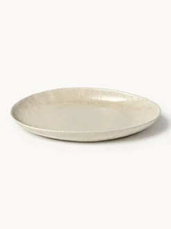 Platos llanos artesanales de forma orgánica Macey, 4 uds.