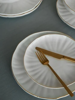 Platos llanos de porcelana con relieves Sali, 2 uds.