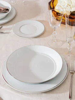 Platos llanos de porcelana con borde platino pintado a mano Vitruv, 2 uds.