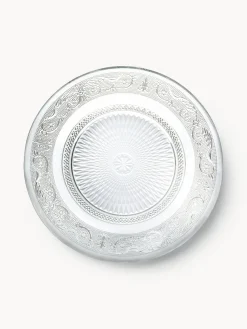 Platos llanos de vidrio con relieves Imperial, 6 uds.