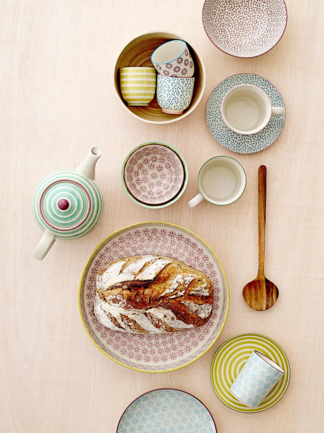 Platos pastel artesanales Holly, 3 uds.