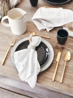 Platos postre artesanales Nordic Coal, 4 uds.