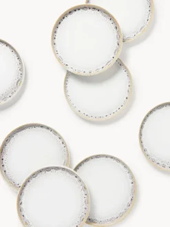 Platos postre artesanales con esmalte reactivo Danza, 4 uds.