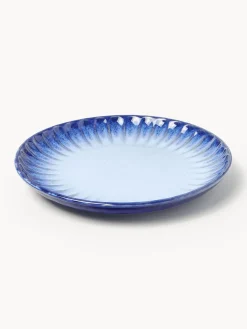 Platos postre artesanales con esmalte reactivo Vinci, 4 uds.