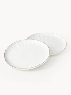 Platos postre de porcelana con relieves Sali, 2 uds.