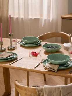 Platos postre de porcelana con relieves Sali, 4 uds.