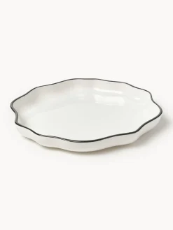 Platos postre de porcelana con volantes Bia, 4 uds.