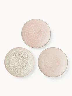 Platos postre pintados a mano con estampado divertido Cécile, 3 uds.
