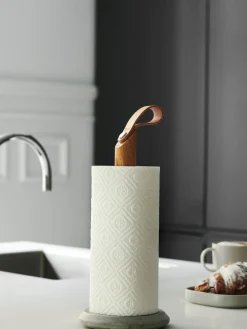 Portarrollos de cocina de madera de roble Grab