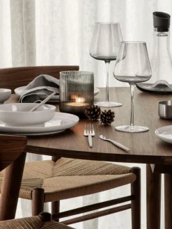 Portavelas de vidrio con relieves Ven, 16 cm