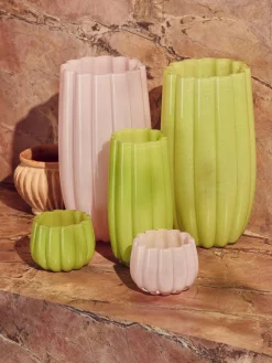 Portavelas de vidrio soplado Melon