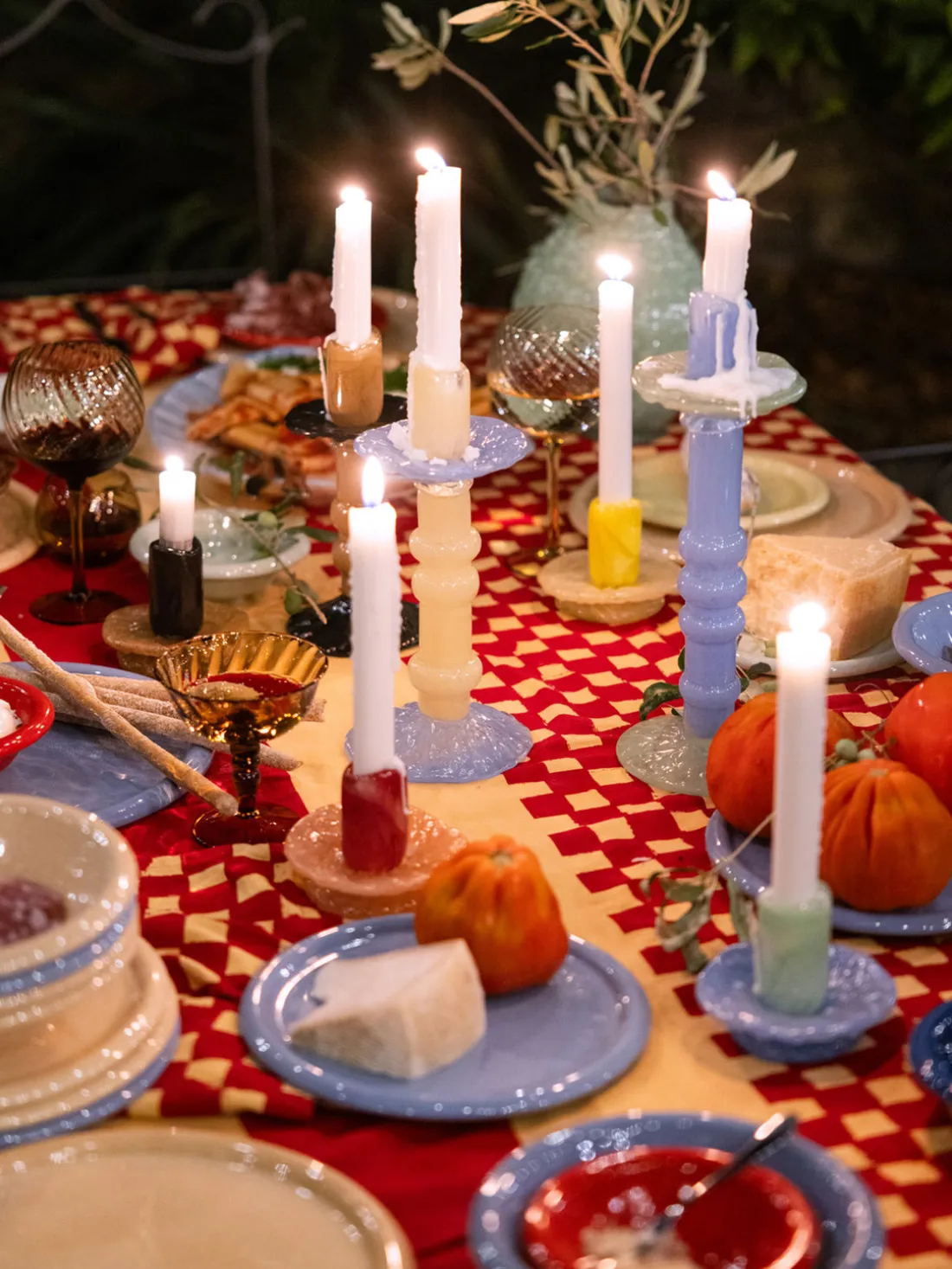 Portavelas de vidrio soplado Lara