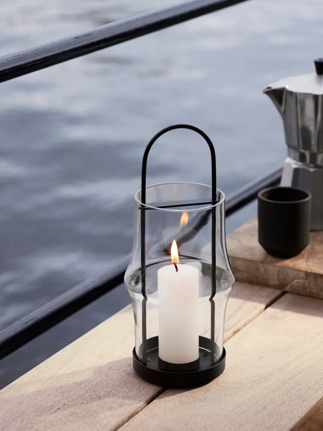 Portavelas de vidrio soplado Arc