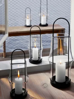 Portavelas de vidrio soplado Arc