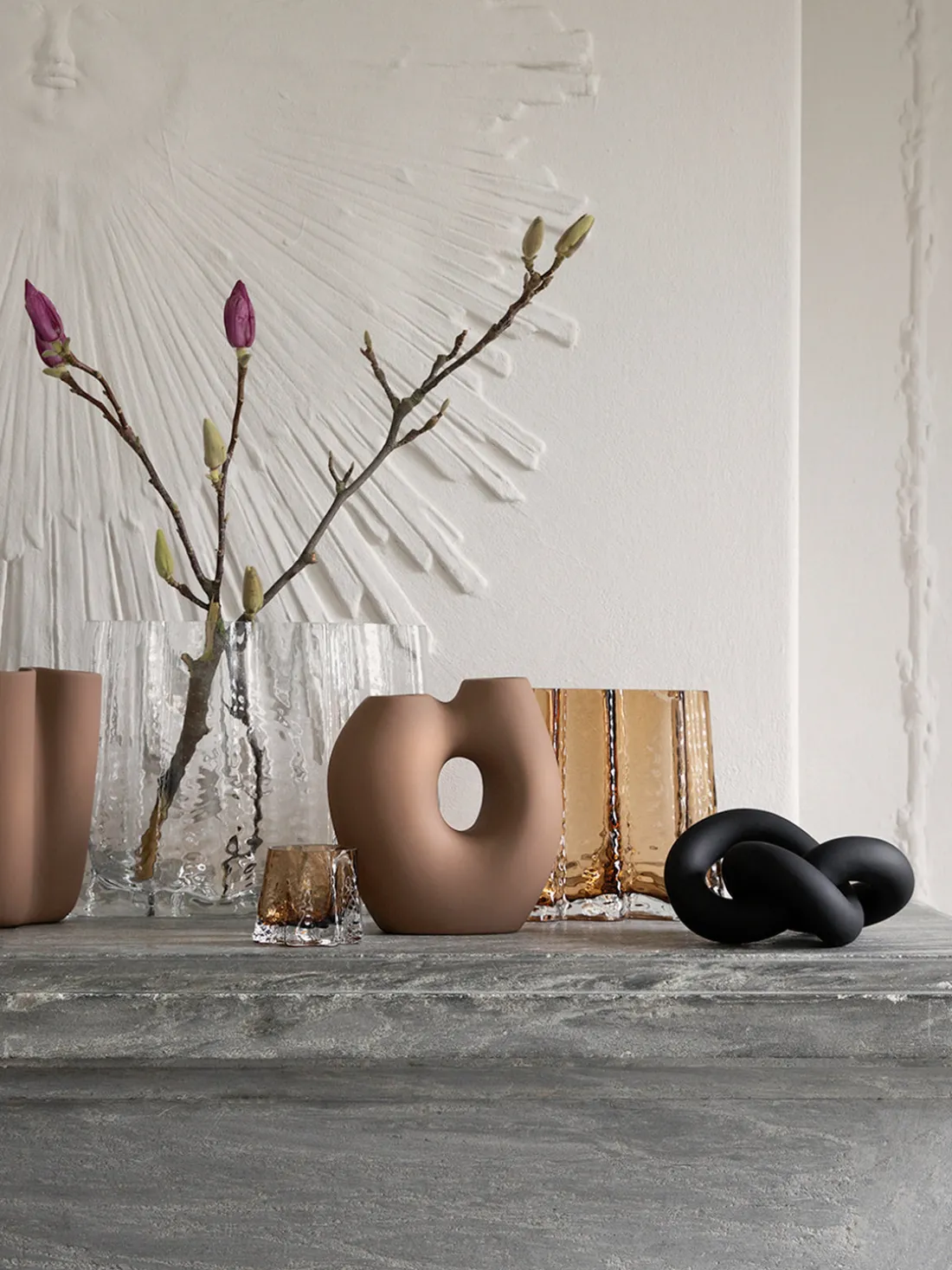 Portavelas soplado artesanalmente Gry