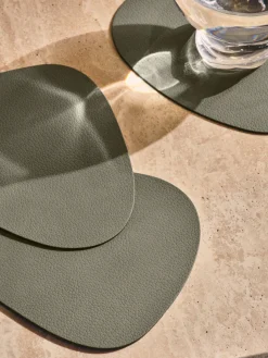 Posavasos asimétricos de cuero Curve, 4 uds.