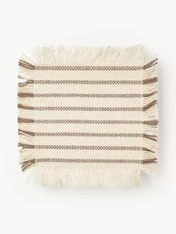 Posavasos de algodón con flecos Elouise, 4 uds.