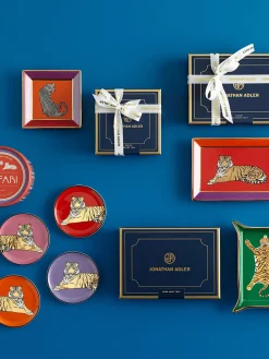 Posavasos de porcelana con oro Safari, 4 uds.