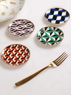 Posavasos de porcelana con acabado dorado Versailles, 4 uds.