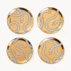 Posavasos de porcelana Eden con oro, 4 uds.