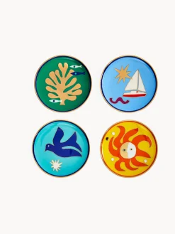 Posavasos de porcelana Playa, 4 uds.