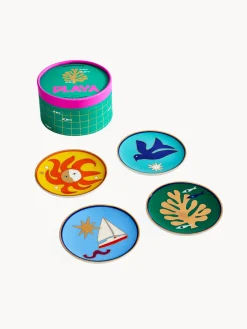 Posavasos de porcelana Playa, 4 uds.